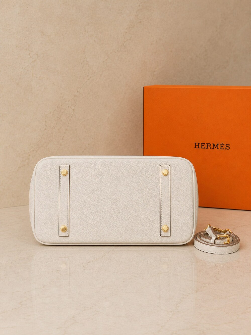 Hermes Nata Togo Leather Birkin Top Handle Bag with Gold Hardware - Picture 4 of 9